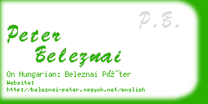 peter beleznai business card